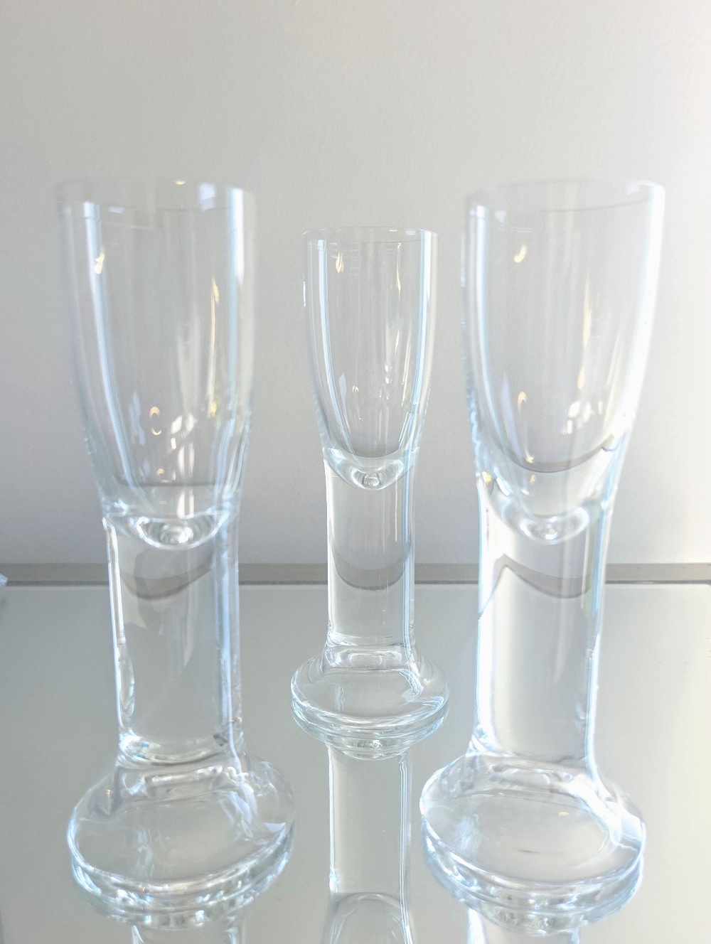 Art Deco Large Stem Crystal Liquor Glasses